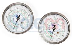 Manometer vysokotlaký plnený olejom Ø80mm, R744 ML80/160C4S/D5/K1 Wigam