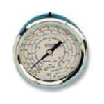 Manometer nízkotlaký plnený olejom Ø60mm, R22-134a-404A-407C ML60/18C4S/A8 Wigam