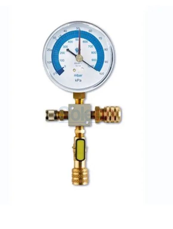 Vákuometer trojcestný s guľovým ventilom W3VPF80 Wigam