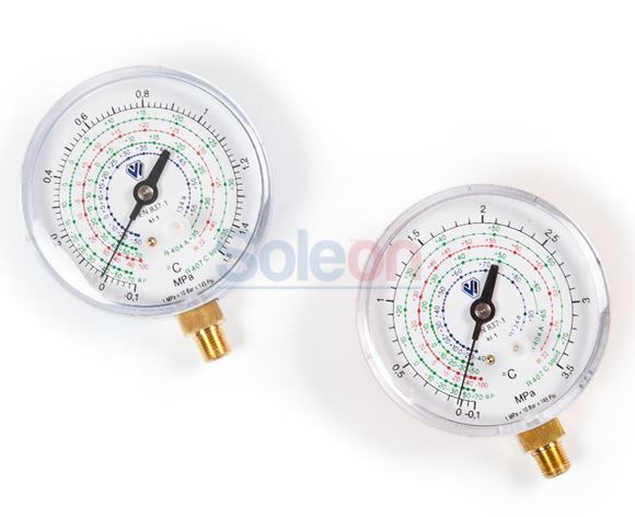 Manometer nízkotlaký  bez pulzácie Ø80mm, R410A-32 PF80/38R1/A4/K1 Wigam