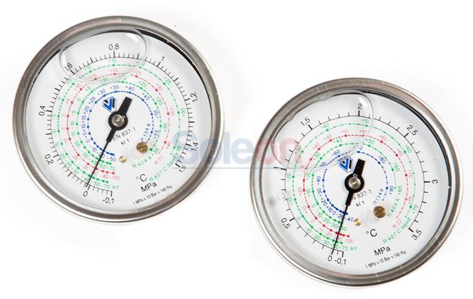 Manometer vysokotlaký plnený olejom Ø80mm, R744 ML80/160C4S/D5/K1 Wigam