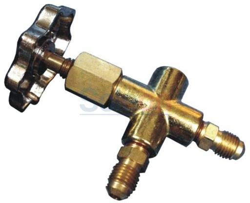 Spojka manometra s ventilom 1/8"NPT + 2 x 1/4"SAE