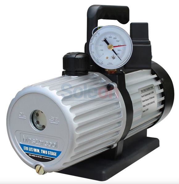 Výveva dvojstupňová s analógovým vákuomerom a solenoidovým ventilom,  90066-SV-220SVB 