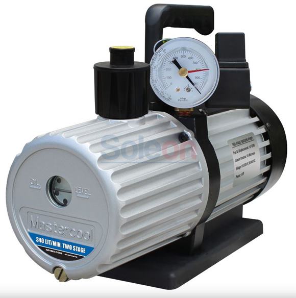 Výveva dvojstupňová s analógovým vákuomerom a solenoidovým ventilom,  90612-SV-220SVB 