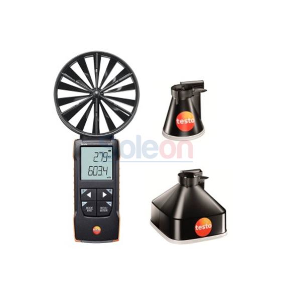 Anemometer vrtuľkový Compact Class s meracími kužeľmi -  testo 417 sada 1