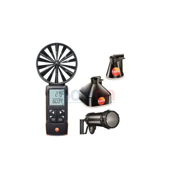 Anemometer vrtuľkový Compact Class s meracími kužeľmi a usmerňovačom prúdenia - testo 417 sada 2